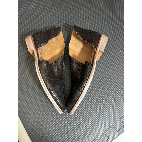 Free People Womens Textured Royale Flat Bronze Cap-toe Sz 37 6.5 Casual Stylish - Picture 5 of 7